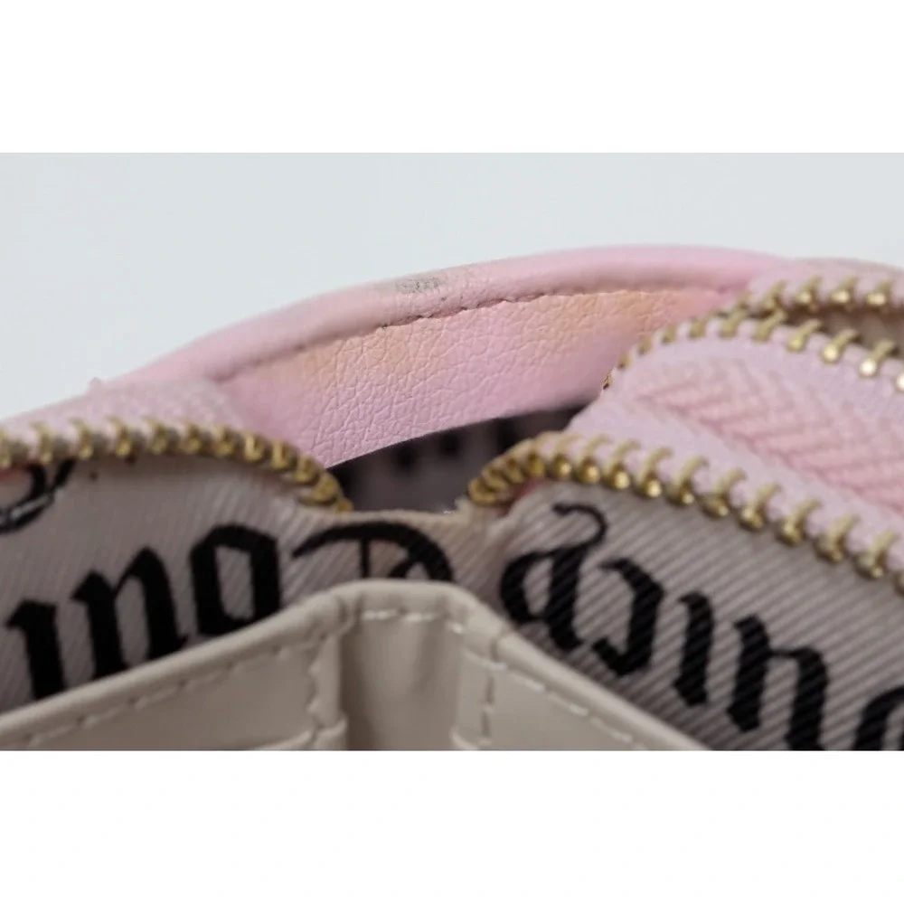 Juicy Couture State Of My Heart Medium Double Zip Around Wallet Light Pink